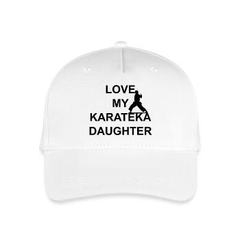 LOVE MY KARATEKA DAUGHTER - Organic Kids’ Baseball Cap - white - Front