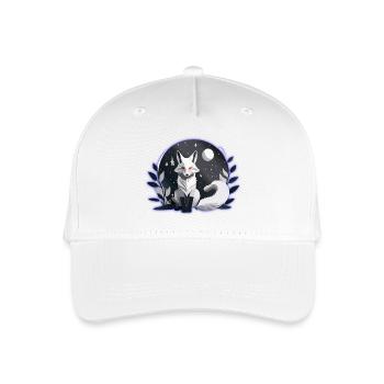 Mystic White Fox – Night & Moon Design - Organic Kids’ Baseball Cap - white - Front