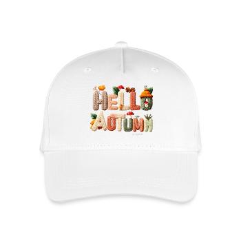 Hello Autumn – Warmes Strickdesign - Kinder Bio Basecap - Weiß - Vorne