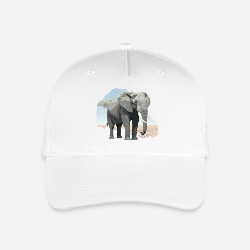 Eléphant géométrique de style savane - Casquette de baseball bio Enfant - blanc