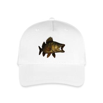 Detailed Zander Fish Artwork - Organic Kids’ Baseball Cap - white - Front