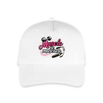 Muscle & Mascara – Feminines Fitness Statement Des - Kinder Bio Basecap - Weiß - Vorne