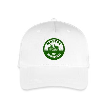 Master of Mowing Lawn Mower Tractor - Organic Kids’ Baseball Cap - white - Front