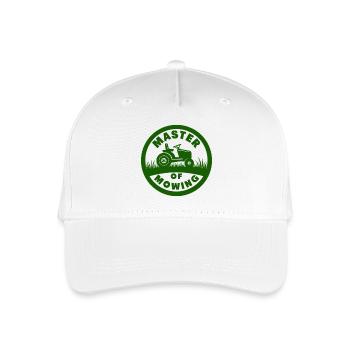 Master of Mowing Lawn Mower Tractor - Organic Kids’ Baseball Cap - white - Front