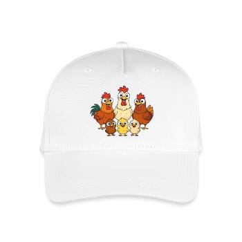 Hühner, Hähne und Küken - Kinder Bio Basecap - Weiß - Vorne