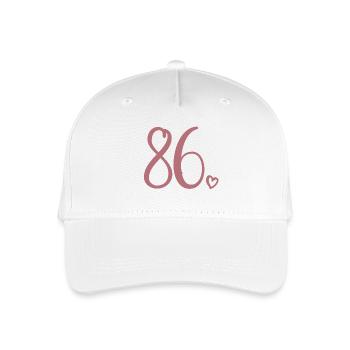 Süße Nummer 86, 86 Jahre alt, Geschenk zum 86. Geburtstag - Kinder Bio Basecap - Weiß - Vorne