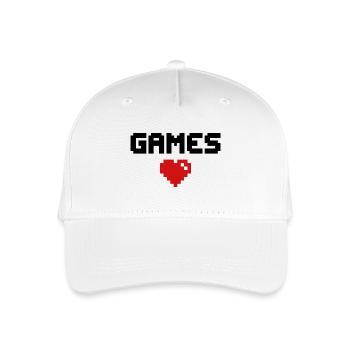 Games Herz Gamer - Kinder Bio Basecap - Weiß - Vorne