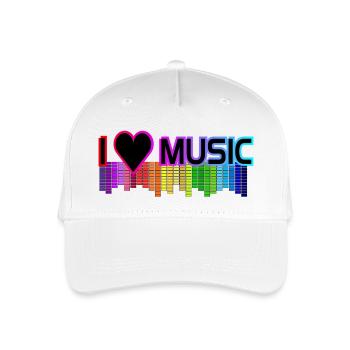 I love music - Organic Kids’ Baseball Cap - white - Front