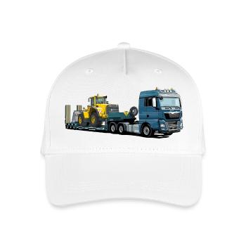 Low-loader with excavator - Organic Kids’ Baseball Cap - white - Front