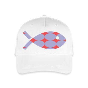 FISH - Organic Kids’ Baseball Cap - white - Front