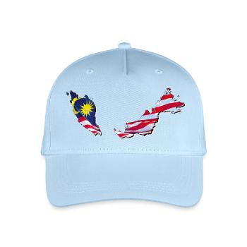 Malaysia Flagge in der Malaysia Landkarte - Kinder Bio Basecap - Hellblau - Vorne