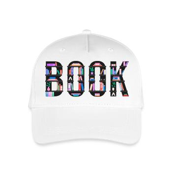 Dinkelbuch mit Bücherregalen, Lesen und Literat - Kinder Bio Basecap - Weiß - Vorne