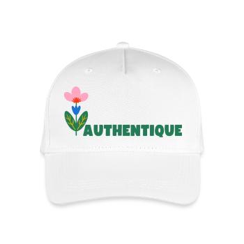 AUTHENTIQUE - Marque de vêtements bio engagée - Casquette de baseball bio Enfant - blanc - Devant