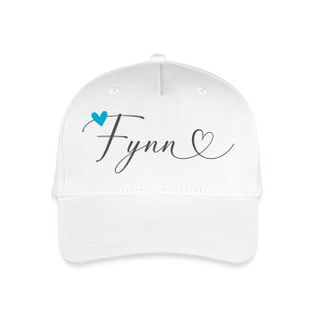 Fynn Nom Prénom Calligraphie Coeur - Casquette de baseball bio Enfant - blanc - Devant