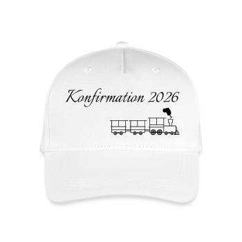Confirmation 2026 moving train steaming locomotive - Organic Kids’ Baseball Cap - white - Front