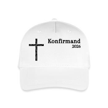 Confirmation 2026 Confirmation Simple Wooden Cross - Organic Kids’ Baseball Cap - white - Front