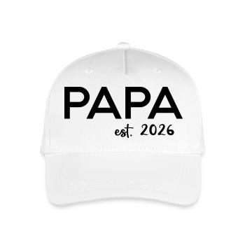 Papa Est. 2026 Father since 2026 Expectant Dad 2026 - Organic Kids’ Baseball Cap - white - Front
