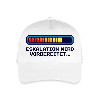 „Eskalations Shirt“ – Nerd & Geek Style (deutsch) - Kinder Bio Basecap - Weiß - Vorne