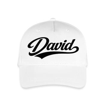 David name first last family gifts  - Organic Kids’ Baseball Cap - white - Front