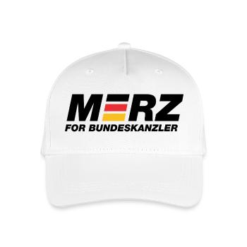 Merz for Bundeskanzler - Kanzler - Kanzlerkandidat - Kinder Bio Basecap - Weiß - Vorne