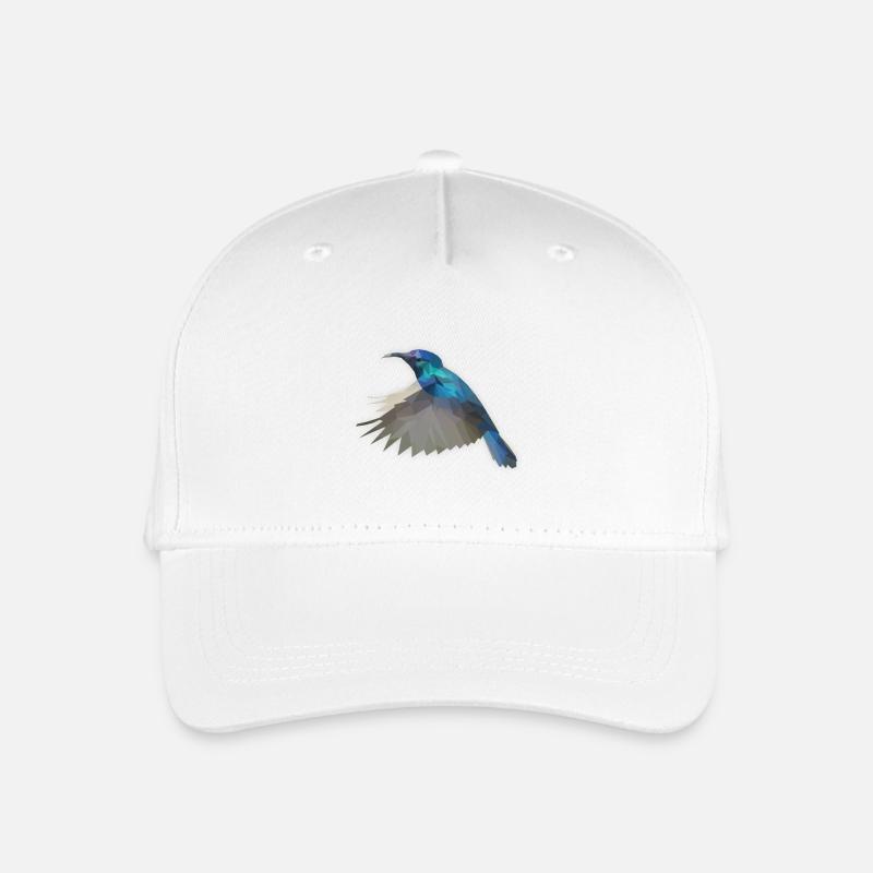 Low Poly Kolibri - Kinder Bio Basecap - Weiß