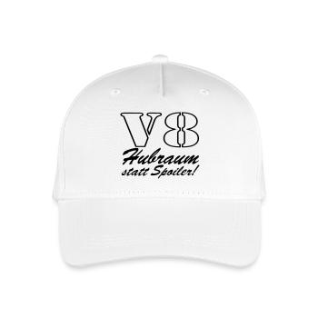 V8,Muscle-Car,Werkstatt,Garage,Auto,Tuning,(25) - Kinder Bio Basecap - Weiß - Vorne