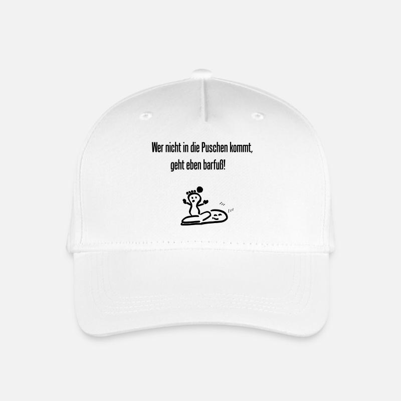 Spruch " Wer nicht in die Puschen kommt..." - Kinder Bio Basecap - Weiß