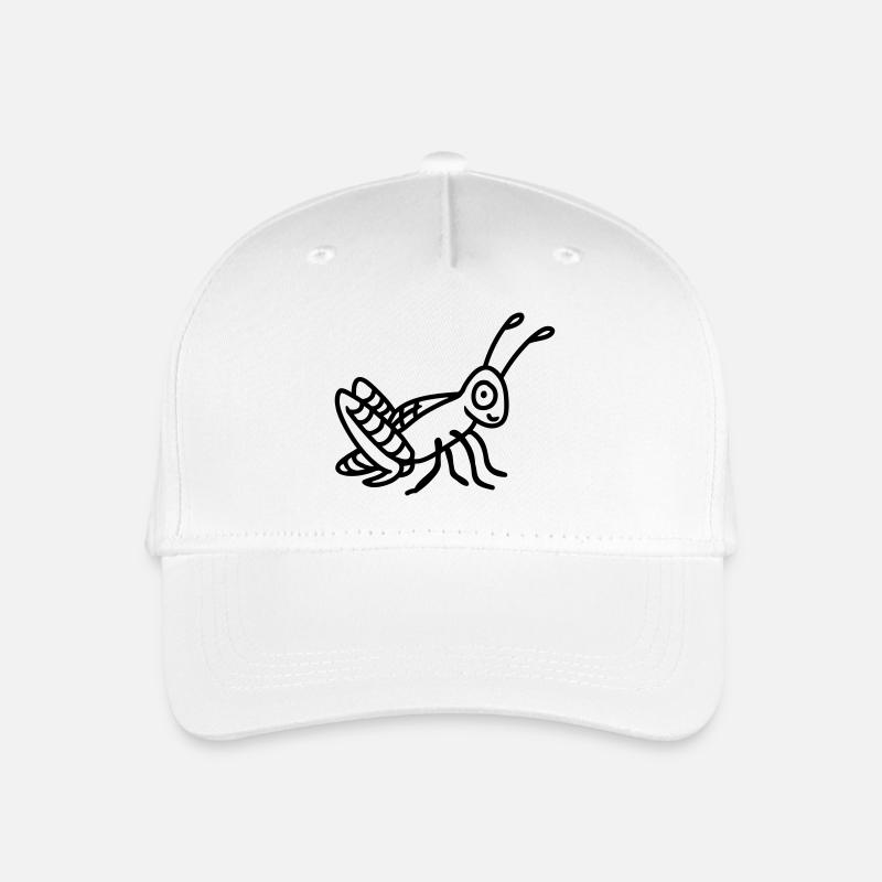 Grashüpfer - line - Kinder Bio Basecap - Weiß