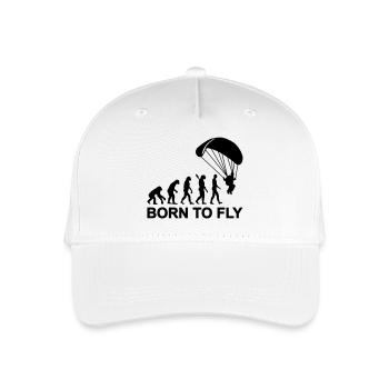 Evolution Parachute jumping - Organic Kids’ Baseball Cap - white - Front