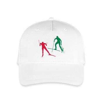 Ski de fond dans la piste de ski de fond - Casquette de baseball bio Enfant - blanc - Devant