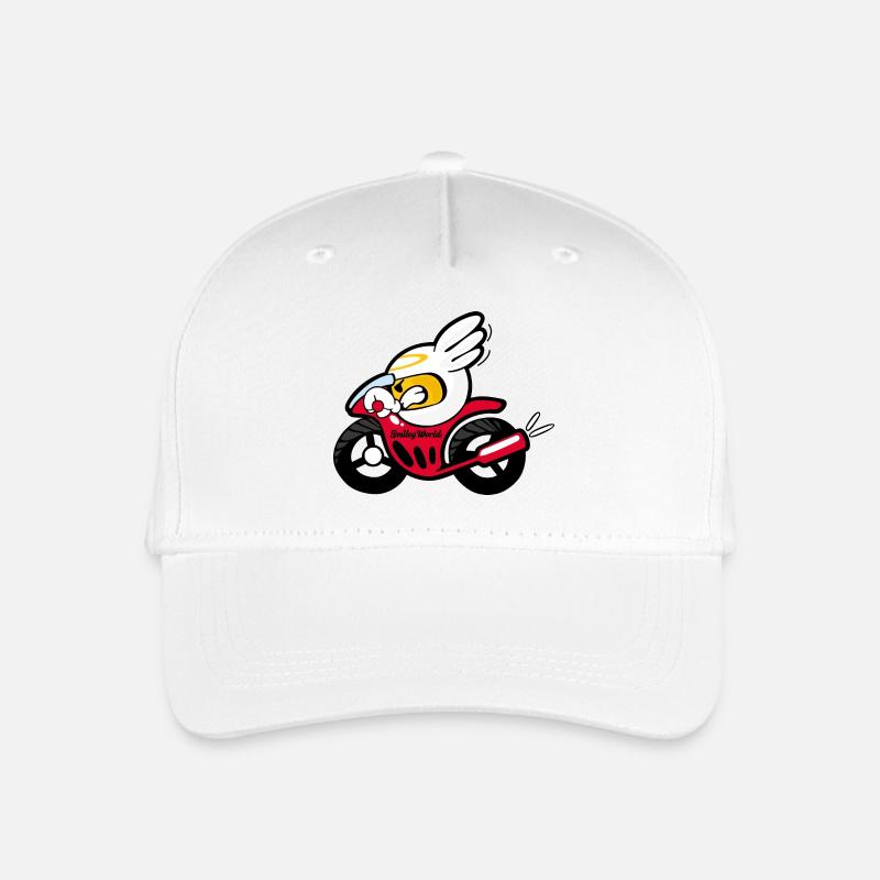 Smiley Motorcycle - Kinder Bio Basecap - Weiß