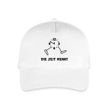 Uhr - Zeit Rennt - Kinder Bio Basecap - Weiß - Vorne