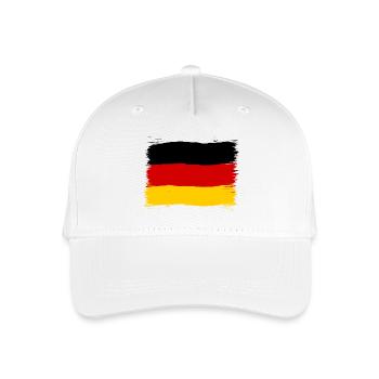 Deutschland Farben schwarz rot gold - Kinder Bio Basecap - Weiß - Vorne