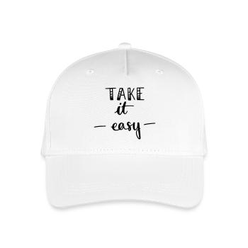 take it easy - Kinder Bio Basecap - Weiß - Vorne
