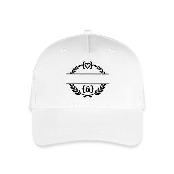 Code with heart and code with lock in laurel wreath m - Organic Kids’ Baseball Cap - white - Front