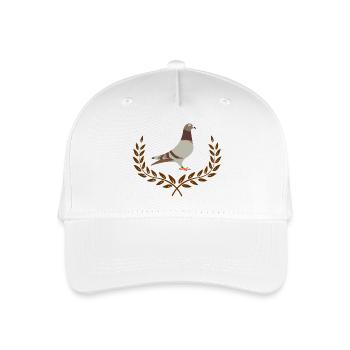 Pigeon voyageur brun rouge dans le logo de la couronne de demi-laurier - Casquette de baseball bio Enfant - blanc - Devant
