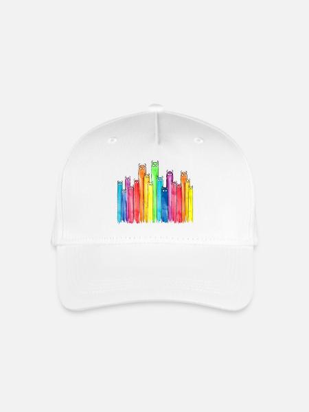 Lustige Figuren mit Hörnern (Bunt, Regenbogen) - Kinder Bio Basecap - Weiß