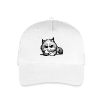 Grumpy Katze mit frechem Mittelfinger - Kinder Bio Basecap - Weiß - Vorne