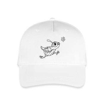 Lustig, süß, liebenswert. Wachtel & Schmetterling - Kinder Bio Basecap - Weiß - Vorne