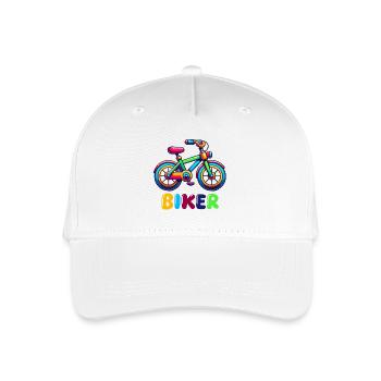 Bike Biker - Organic Kids’ Baseball Cap - white - Front