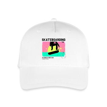 Skateboarding Skate Skater Skateboard Sk8 Vintage - Kinder Bio Basecap - Weiß - Vorne