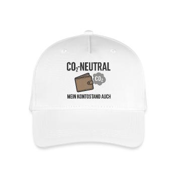 CO₂-neutral – mein Kontostand auch - Kinder Bio Basecap - Weiß - Vorne