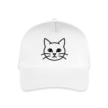 Cat Face Cats - Organic Kids’ Baseball Cap - white - Front