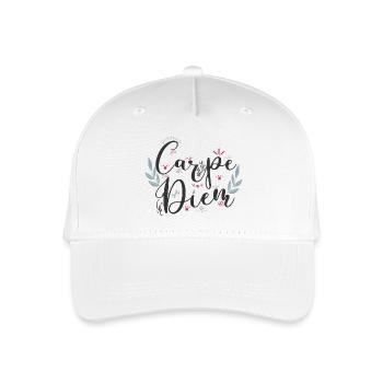 Carpe Diem Floral Writing - Organic Kids’ Baseball Cap - white - Front
