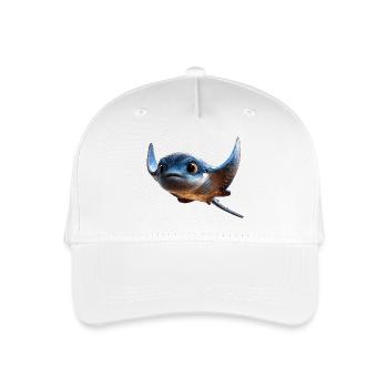 Manta Rochen Teufelsrochen Stachelrochen Taucher - Kinder Bio Basecap - Weiß - Vorne