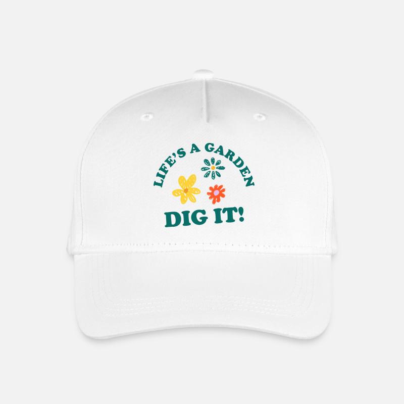 Das Leben ist ein Garten, DIG IT! - Kinder Bio Basecap - Weiß