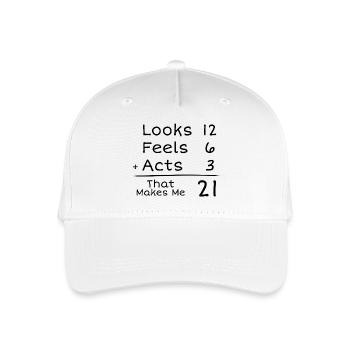 21 ans Anniversaire Humoristique | 21e Anniversair - Casquette de baseball bio Enfant - blanc - Devant