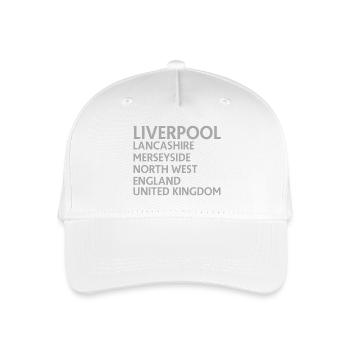 Liverpool – England Textdesign - Kinder Bio Basecap - Weiß - Vorne