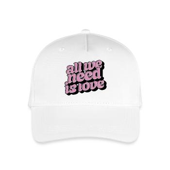 All We Need Is Love – Positive Typo Statement - Kinder Bio Basecap - Weiß - Vorne