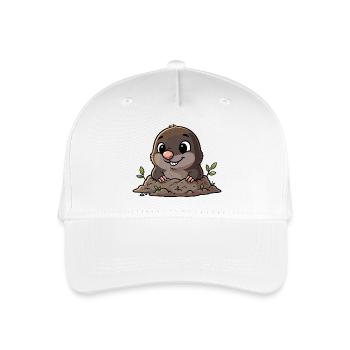 Cute mole digging - Organic Kids’ Baseball Cap - white - Front
